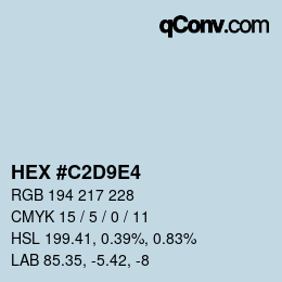 Código de color: HEX #C2D9E4 | qconv.com