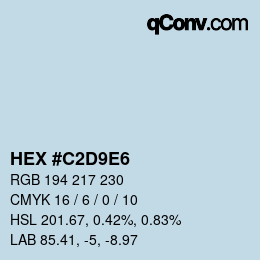 颜色代码: HEX #C2D9E6 | qconv.com