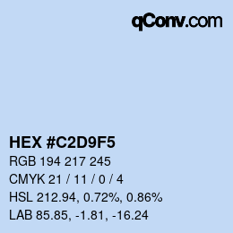 Color code: HEX #C2D9F5 | qconv.com