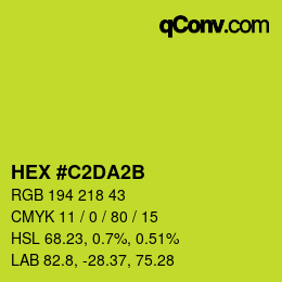 颜色代码: HEX #C2DA2B | qconv.com