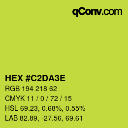 Color code: HEX #C2DA3E | qconv.com