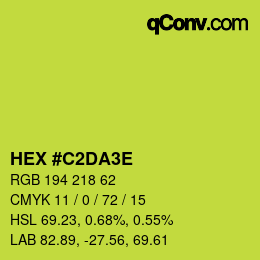 Farbcode: HEX #C2DA3E | qconv.com