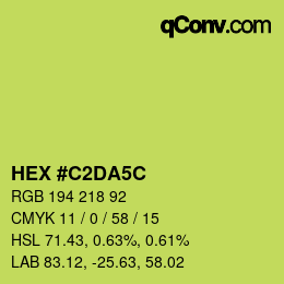 カラーコード: HEX #C2DA5C | qconv.com