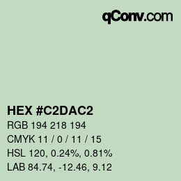 カラーコード: HEX #C2DAC2 | qconv.com