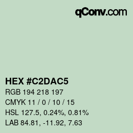 Color code: HEX #C2DAC5 | qconv.com