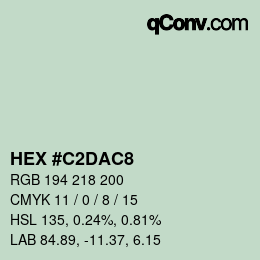 Color code: HEX #C2DAC8 | qconv.com