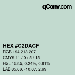 Color code: HEX #C2DACF | qconv.com