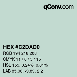 Color code: HEX #C2DAD0 | qconv.com