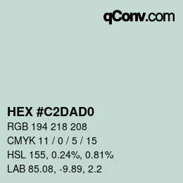 カラーコード: HEX #C2DAD0 | qconv.com