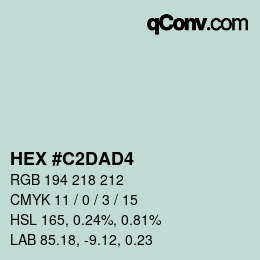 Color code: HEX #C2DAD4 | qconv.com