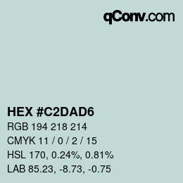 Color code: HEX #C2DAD6 | qconv.com