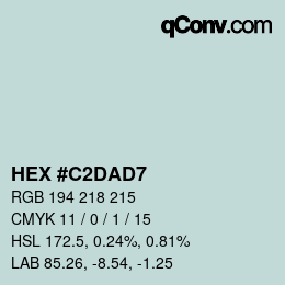 Color code: HEX #C2DAD7 | qconv.com