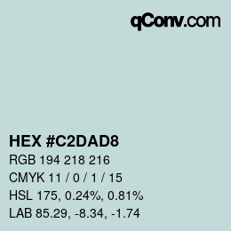 カラーコード: HEX #C2DAD8 | qconv.com