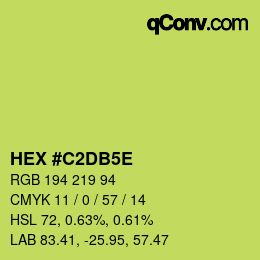 Code couleur: HEX #C2DB5E | qconv.com