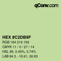 颜色代码: HEX #C2DB9F | qconv.com