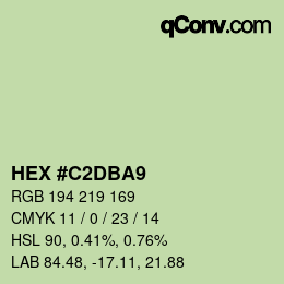 颜色代码: HEX #C2DBA9 | qconv.com