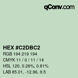 Color code: HEX #C2DBC2 | qconv.com