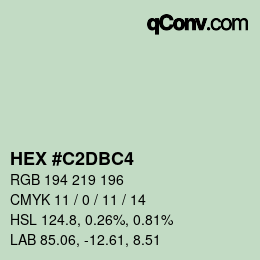 Color code: HEX #C2DBC4 | qconv.com
