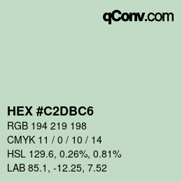 カラーコード: HEX #C2DBC6 | qconv.com