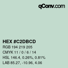 Color code: HEX #C2DBCD | qconv.com