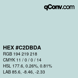 Color code: HEX #C2DBDA | qconv.com