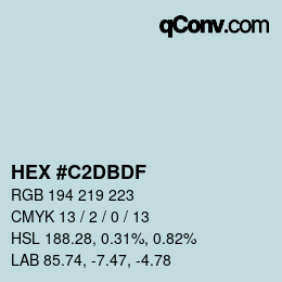 カラーコード: HEX #C2DBDF | qconv.com