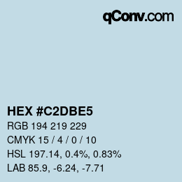 颜色代码: HEX #C2DBE5 | qconv.com