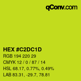 カラーコード: HEX #C2DC1D | qconv.com