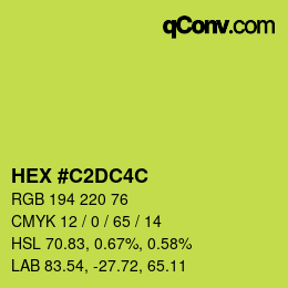 颜色代码: HEX #C2DC4C | qconv.com