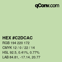 Color code: HEX #C2DCAC | qconv.com