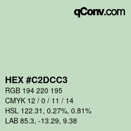 颜色代码: HEX #C2DCC3 | qconv.com