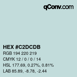 カラーコード: HEX #C2DCDB | qconv.com