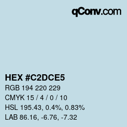 Color code: HEX #C2DCE5 | qconv.com