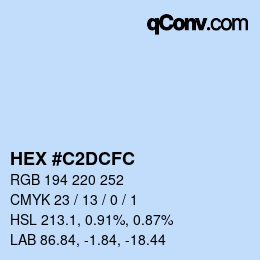 カラーコード: HEX #C2DCFC | qconv.com