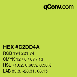 Color code: HEX #C2DD4A | qconv.com