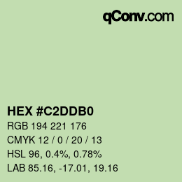 Color code: HEX #C2DDB0 | qconv.com