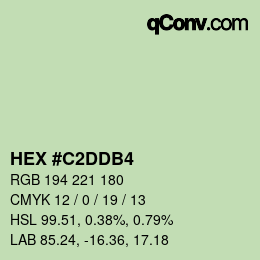 Color code: HEX #C2DDB4 | qconv.com