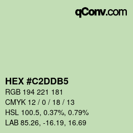 カラーコード: HEX #C2DDB5 | qconv.com