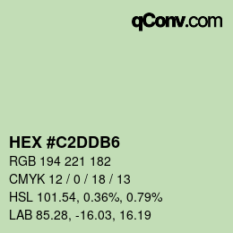 カラーコード: HEX #C2DDB6 | qconv.com