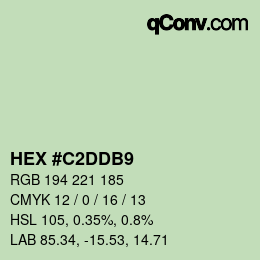 カラーコード: HEX #C2DDB9 | qconv.com