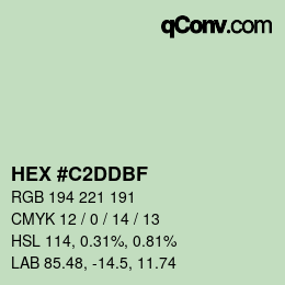 カラーコード: HEX #C2DDBF | qconv.com