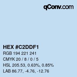颜色代码: HEX #C2DDF1 | qconv.com