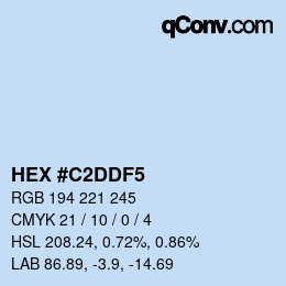 Farbcode: HEX #C2DDF5 | qconv.com