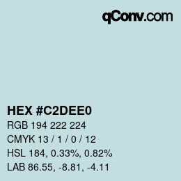 Color code: HEX #C2DEE0 | qconv.com