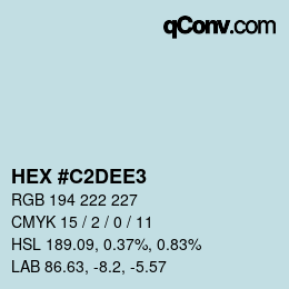 カラーコード: HEX #C2DEE3 | qconv.com