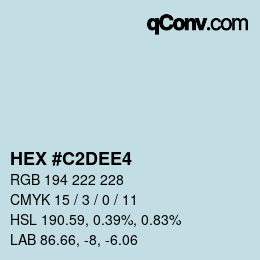 Color code: HEX #C2DEE4 | qconv.com