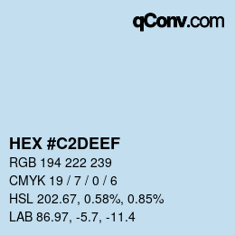 Color code: HEX #C2DEEF | qconv.com