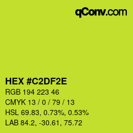 Color code: HEX #C2DF2E | qconv.com