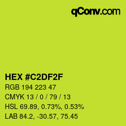 カラーコード: HEX #C2DF2F | qconv.com