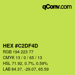 カラーコード: HEX #C2DF4D | qconv.com